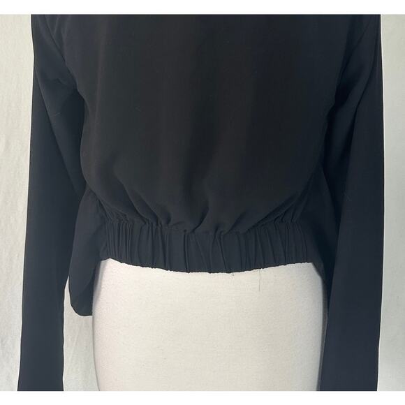 Kardashian Kollection Small Black Tie Waist Open Front Cardigan Polyester - Picture 8 of 10